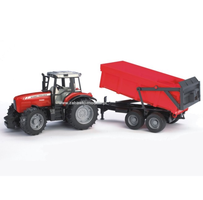 Bruder 02045 Traktor Massey Ferguson 7480 z przyczepą wywrotką