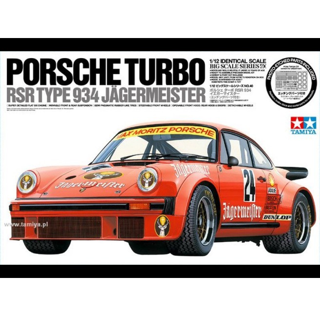 Tamiya 12040 1/12 Porsche Turbo RSR Type 934 Jagermeister + elementy fototrawione - foto 1