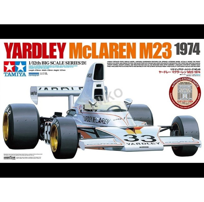 Tamiya 12049 1/12 Yardley McLaren M23 1974 + fototrawione elementy - foto 1