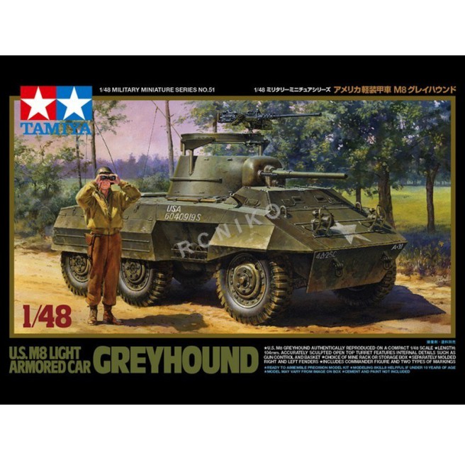 Tamiya 32551 1/48 US M8 Light Armoured Car Greyhound - foto 1