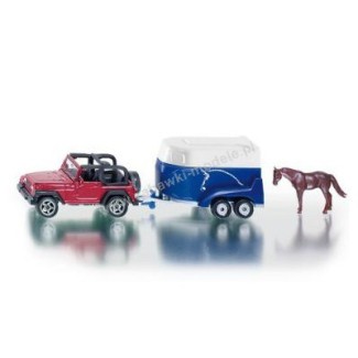 Jeep Wrangler z przyczepą + fig. konia
