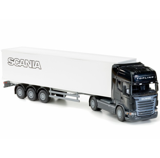 Emek 85003 Scania Topline Box Van kabina czarna, kontener biały