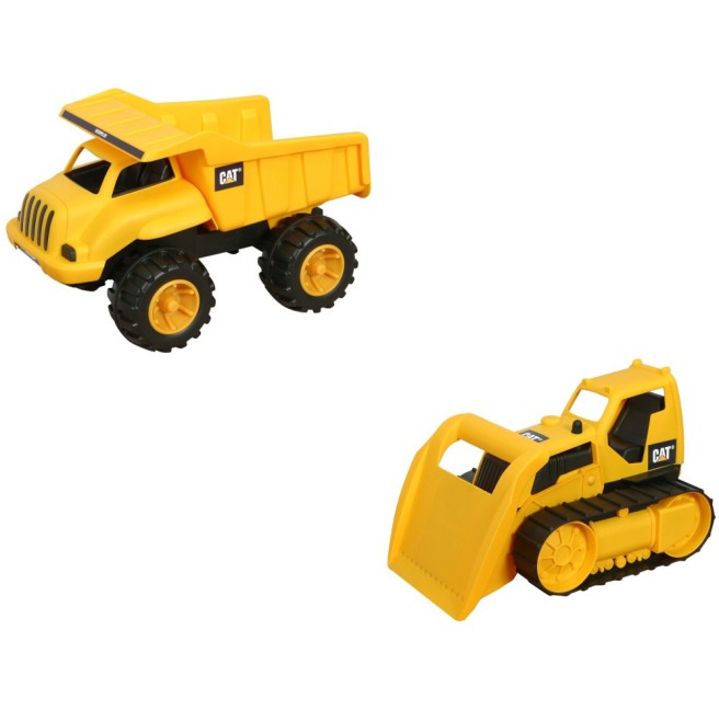 Caterpillar 14-Inch Dump Truck and Bulldozer Toy State 32721