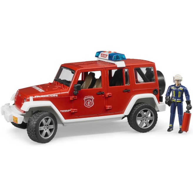 Bruder 02528 Jeep Wrangler Rubicon straż pożarna z figurką i modułem