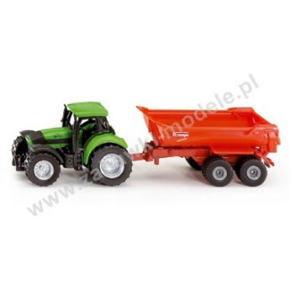 Traktor z przyczepą wywrotką