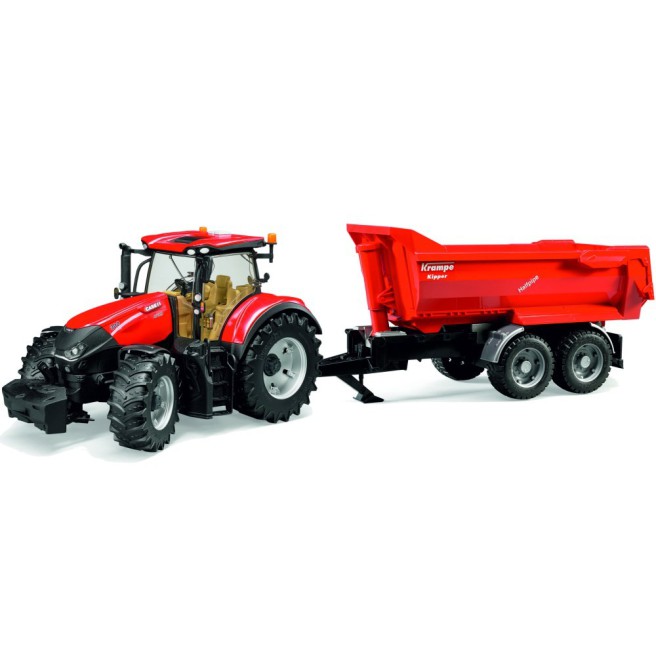 Bruder 03199 Traktor Case IH Optum 300 CVX z przyczepą Krampe