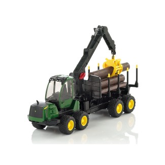 Bruder 02133 Ładowacz John Deere 1210E z chwytakiem i 4 pniami