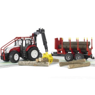 Bruder 03093 Traktor Steyr CVT 6230 leśny + 4 pnie