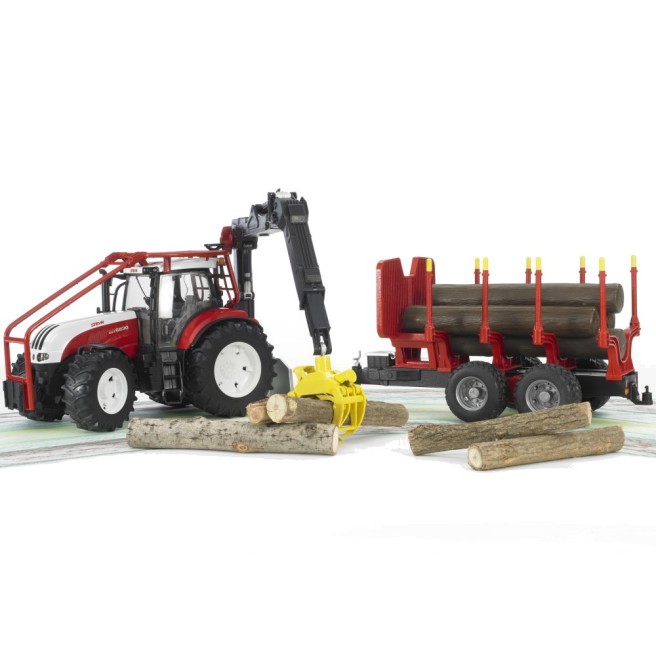 Bruder 03093 Traktor Steyr CVT 6230 leśny + 4 pnie