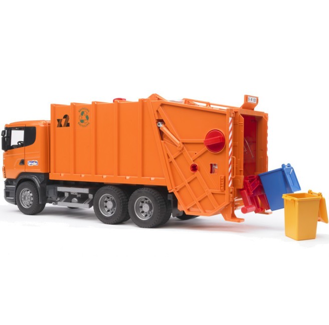 Bruder 03560 Scania R Śmieciarka pomarańczowa