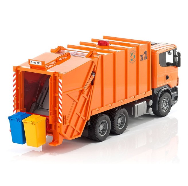 Bruder 03560 Scania R Śmieciarka pomarańczowa
