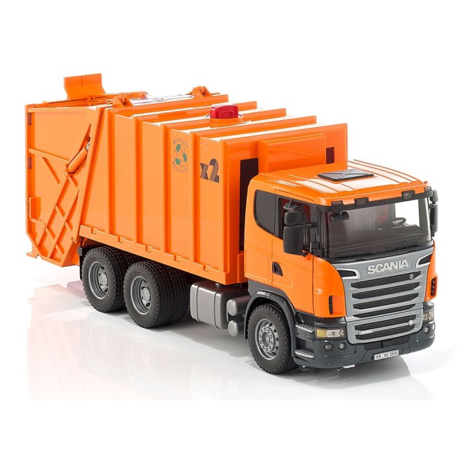 Bruder 03560 Scania R Śmieciarka pomarańczowa