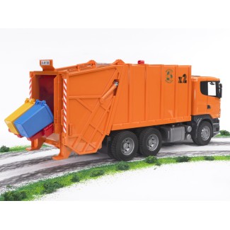 Bruder 03560 Scania R Śmieciarka pomarańczowa