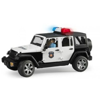 Bruder 02526 Jeep Wrangler Unlimited Rubicon policyjny z figurką policjanta i sygnalizacją