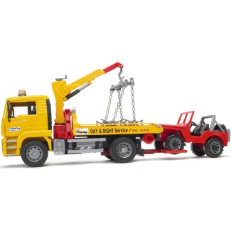 Bruder 02750 MAN TGA pomoc drogowa z Jeepem