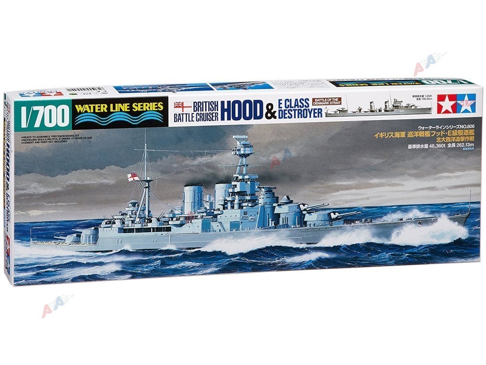 1/700 British Battle Cruiser Hood + E Class Destroyer Tamiya 31806