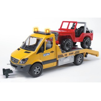 Bruder 02535 MB Sprinter pomoc drogowa + Jeep i sygnalizacja