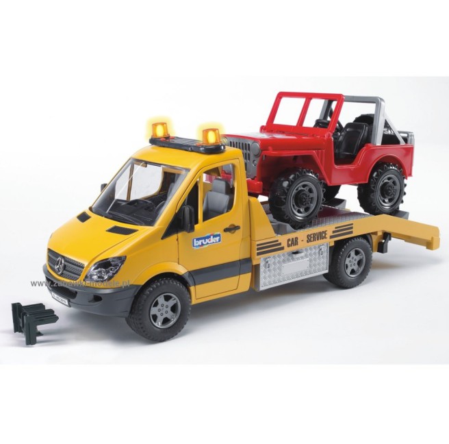 Bruder 02535 MB Sprinter pomoc drogowa + Jeep i sygnalizacja