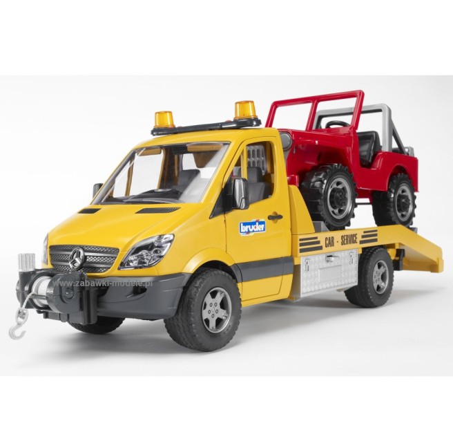 Bruder 02535 MB Sprinter pomoc drogowa + Jeep i sygnalizacja