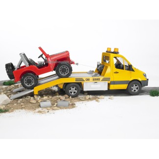 Bruder 02535 MB Sprinter pomoc drogowa + Jeep i sygnalizacja