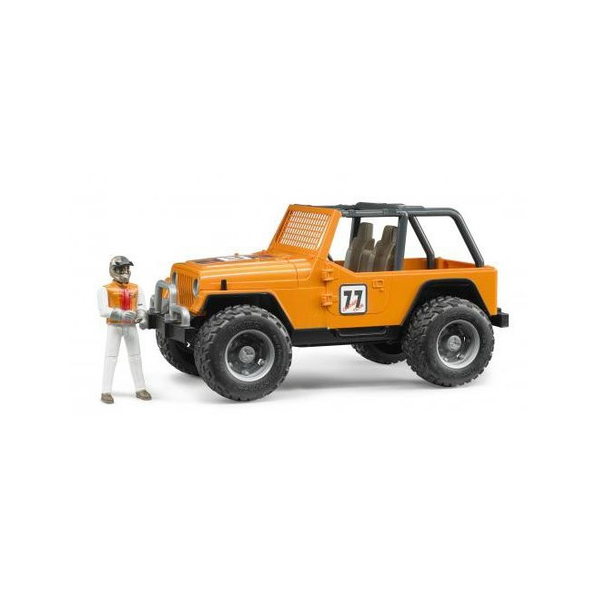 Bruder 02542 Jeep Cross Country Racer pomarańczowy z figurką rajdowca