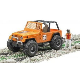 Bruder 02542 Jeep Cross Country Racer pomarańczowy z figurką rajdowca