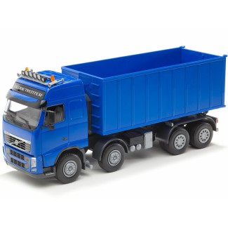 Emek 20854 Volvo FH hakowiec niebieski z kontenerem wysokim niebieskim