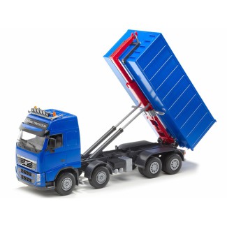 Emek 20854 Volvo FH hakowiec niebieski z kontenerem wysokim niebieskim