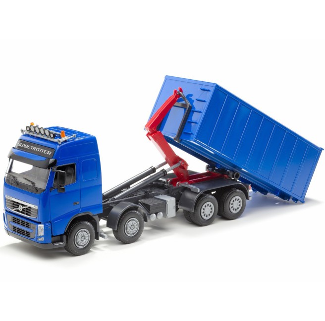 Emek 20854 Volvo FH hakowiec niebieski z kontenerem wysokim niebieskim