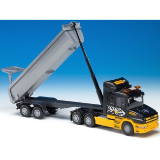 Emek 22523 Scania R HL z naczepą wywrotką - kabina czarno-żółta