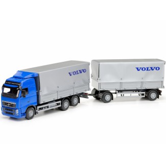 Emek 408542 Volvo FH plandeka z przyczepą 2-osiową - kabina niebieska