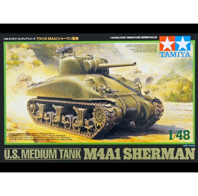 Tamiya 32523 1/48 US Medium Tank M4A1 Sherman - foto 1