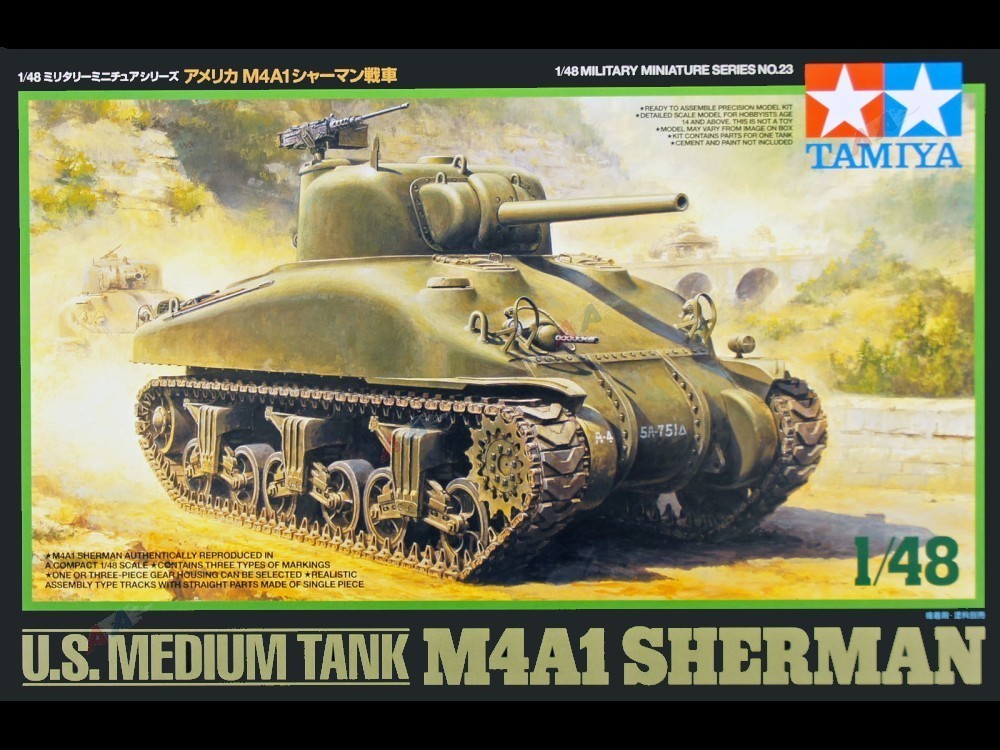 1 48 Us Medium Tank M4a1 Sherman Tamiya 32523