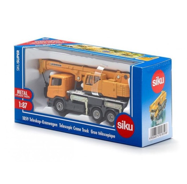Siku 1859 Scania 3-osiowa z żurawiem teleskopowym 1/87