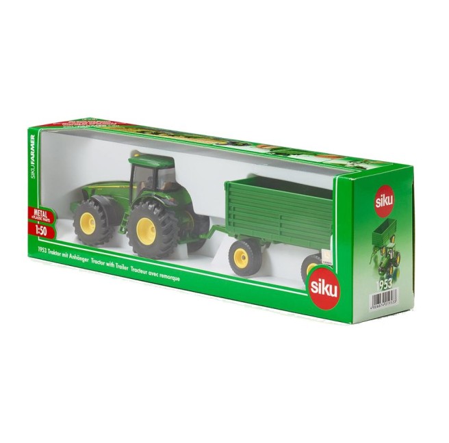 Siku 1953 Traktor John Deere z przyczepą 1/50