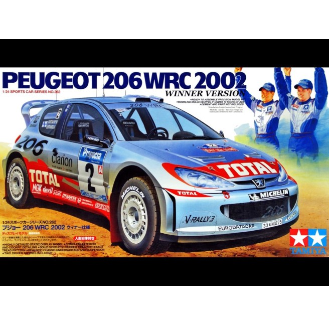 Tamiya 24262 1/24 Peugeot 206 WRC 2002 Winner Version - foto 1