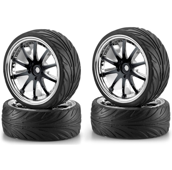 Koła 1:10 26mm Big Wheel Set 2 On-Road Black-Chrome (4) Carson 500900080