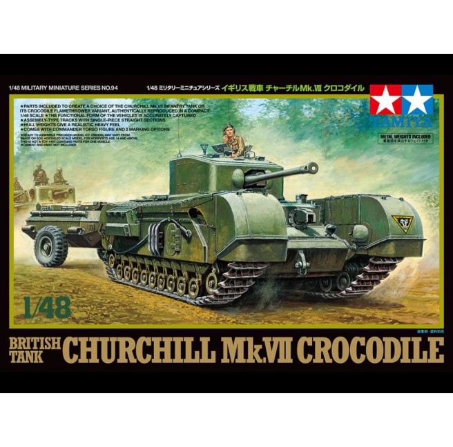 British Churchill Mk.VII Crocodile Tank Model Kit 1/48 Scale by Tamiya