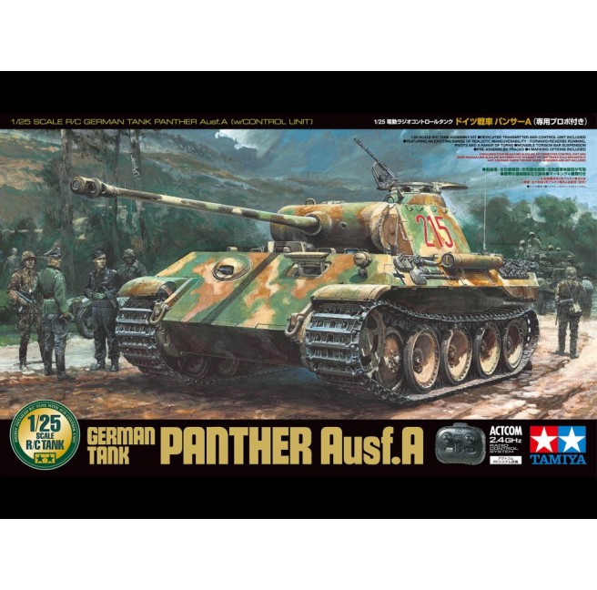 1/25 Scale German Panther Ausf.A Remote Control Tank Kit with 2.4GHz Control Unit