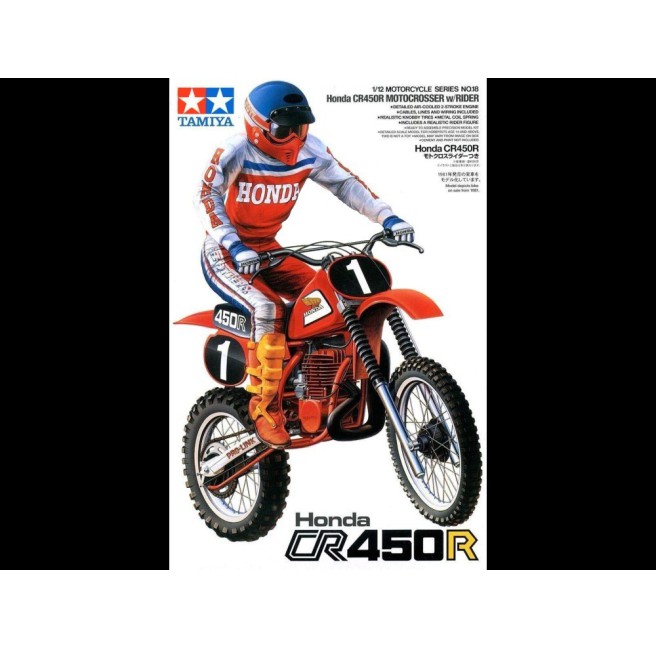 Tamiya 14018 1/12 Honda CR250R Motocrosser + Rider - foto 1