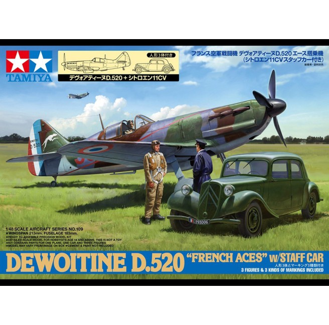 1/48 Dewoitine D.520 French Aces + Staff Car Tamiya 61109