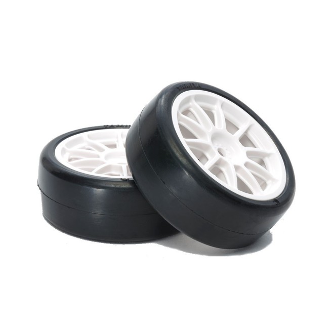 RC 24mm 10-Spoke Wheels White W/Reinforced Tires Type C