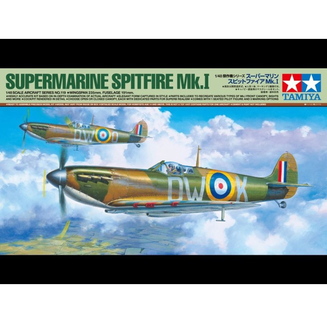 1/48 Supermarine Spitfire Mk.I Model Kit by Tamiya