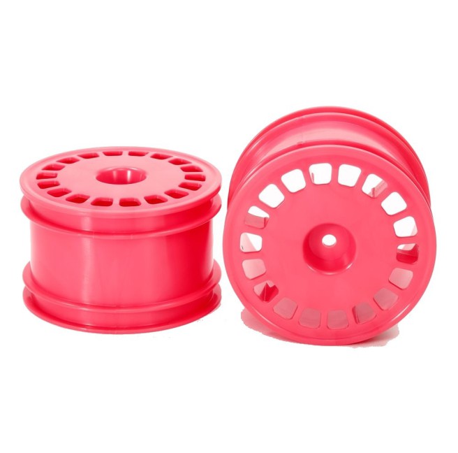 Pink Rear Wheels for 1:10 4WD Off-Road RC Cars by Tamiya