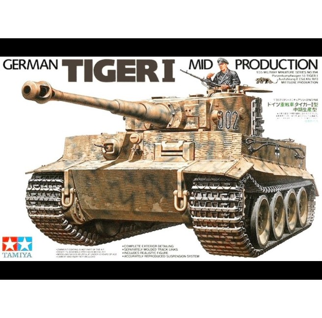 Tamiya 35194 1/35 German Tiger I Tank Mid Production - foto 1