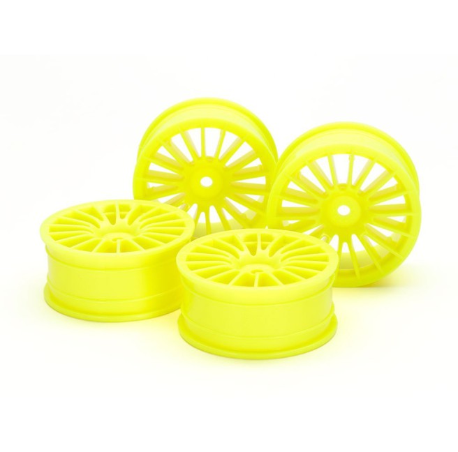 Fluorescent Yellow 1:10 24mm 2WD On-Road Wheels by Tamiya 54852