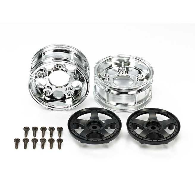 1:10 24mm 2WD Off/On-Road +2/4 Black Chrome Wheels by Tamiya