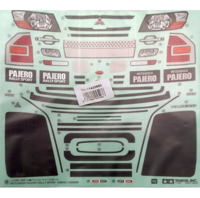 1:10 Mitsubishi Pajero Rally Sport RC Sticker Kit