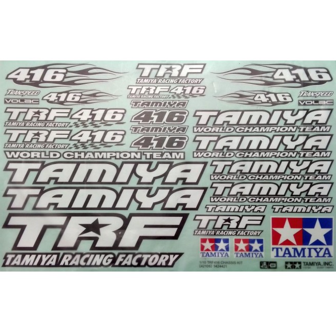 TRF416 Tamiya 1:10 RC Car Body Decals