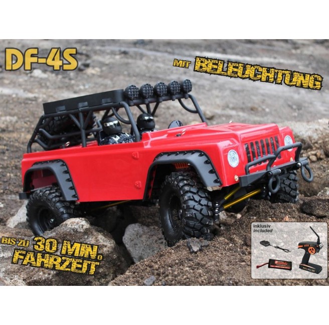 DF-4S LED 4WD 1:10 Scale Off-Road Crawler - Red